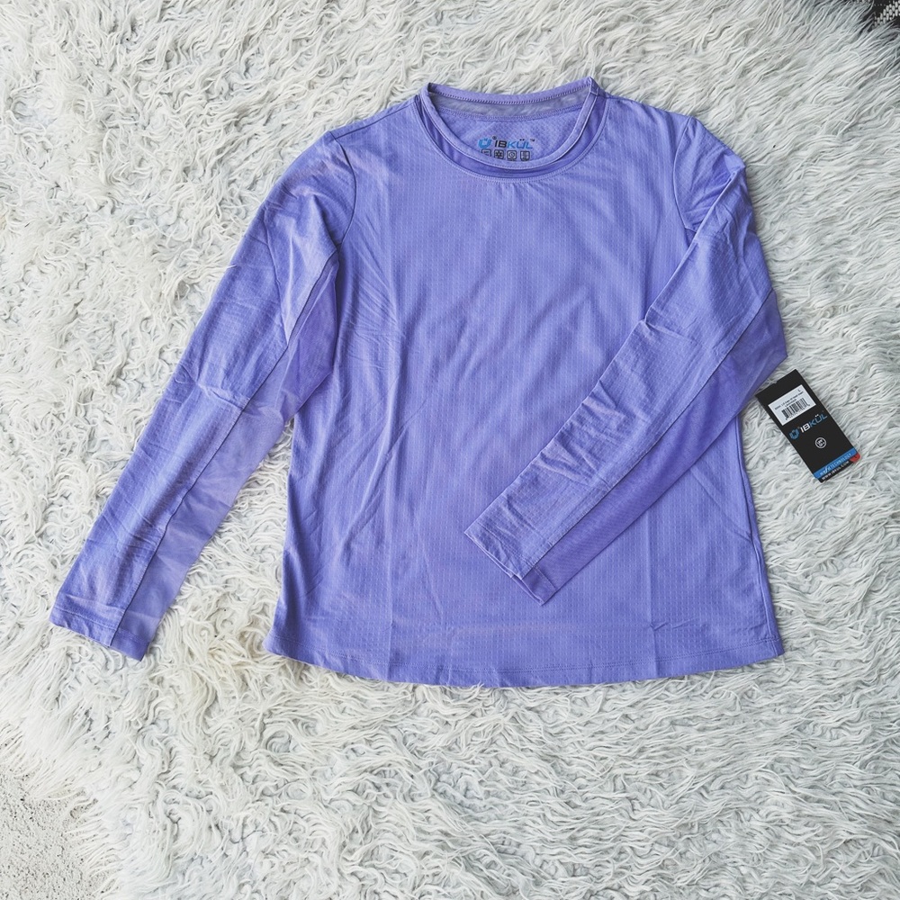 NWT IBKUL LONG SLEEVE SUN PROTECTION/GOLF TOP WITH MESH DETAILS